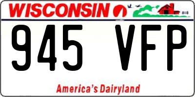 WI license plate 945VFP