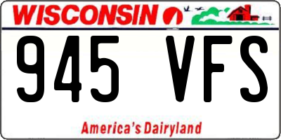 WI license plate 945VFS