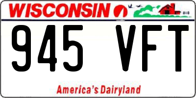 WI license plate 945VFT