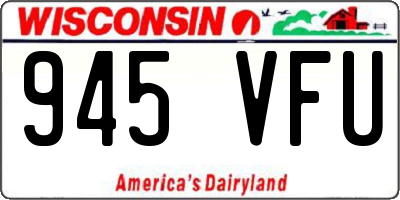 WI license plate 945VFU