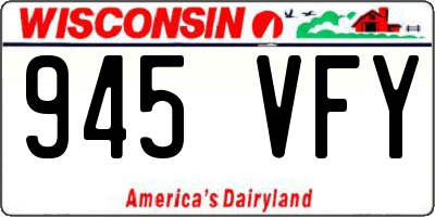 WI license plate 945VFY