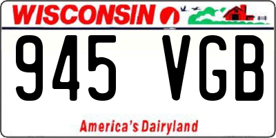WI license plate 945VGB