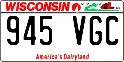 WI license plate 945VGC