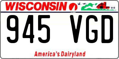 WI license plate 945VGD