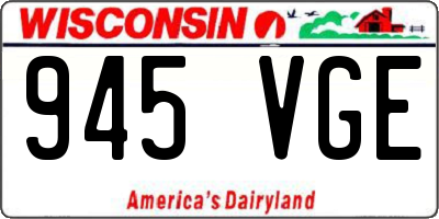 WI license plate 945VGE