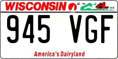 WI license plate 945VGF