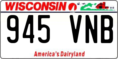WI license plate 945VNB