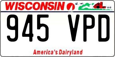 WI license plate 945VPD