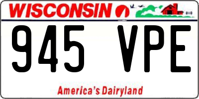 WI license plate 945VPE