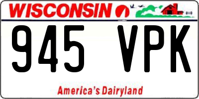 WI license plate 945VPK