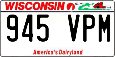 WI license plate 945VPM