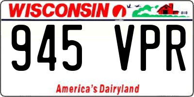 WI license plate 945VPR