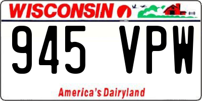 WI license plate 945VPW