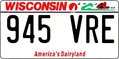 WI license plate 945VRE