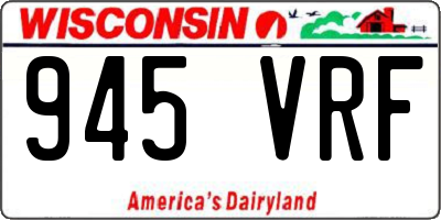 WI license plate 945VRF