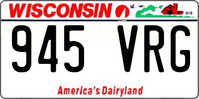 WI license plate 945VRG
