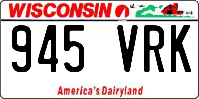 WI license plate 945VRK