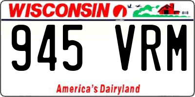 WI license plate 945VRM