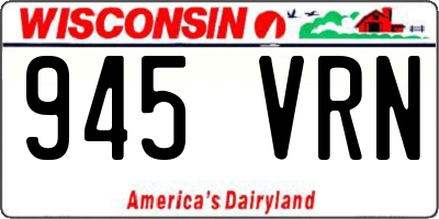 WI license plate 945VRN