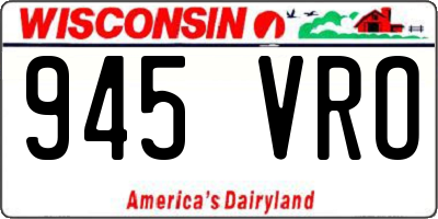 WI license plate 945VRO