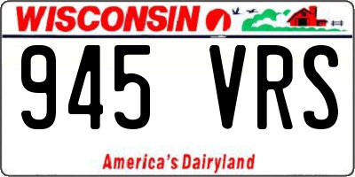 WI license plate 945VRS