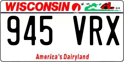 WI license plate 945VRX