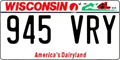 WI license plate 945VRY