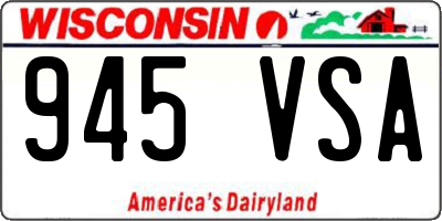 WI license plate 945VSA
