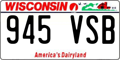 WI license plate 945VSB