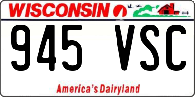 WI license plate 945VSC