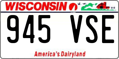 WI license plate 945VSE