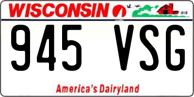 WI license plate 945VSG