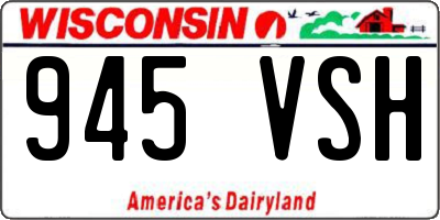 WI license plate 945VSH