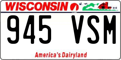 WI license plate 945VSM