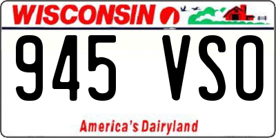 WI license plate 945VSO