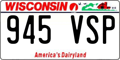WI license plate 945VSP