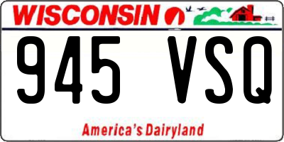 WI license plate 945VSQ