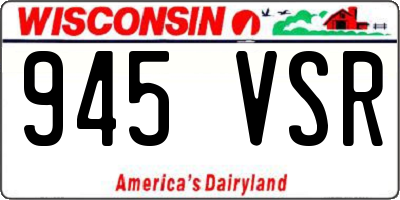 WI license plate 945VSR