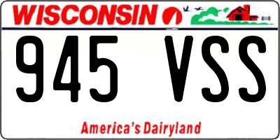 WI license plate 945VSS