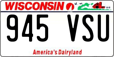 WI license plate 945VSU