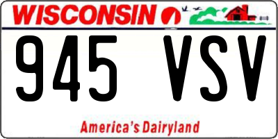 WI license plate 945VSV