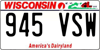WI license plate 945VSW