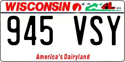 WI license plate 945VSY