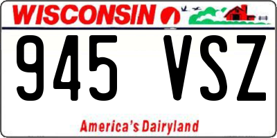 WI license plate 945VSZ