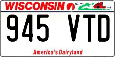 WI license plate 945VTD