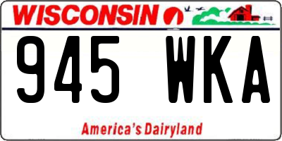 WI license plate 945WKA