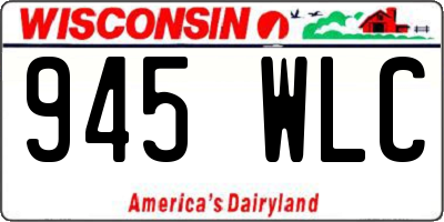 WI license plate 945WLC