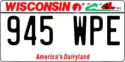 WI license plate 945WPE
