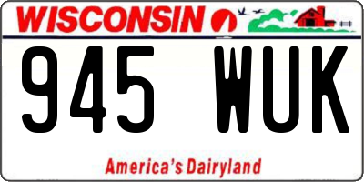 WI license plate 945WUK
