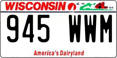 WI license plate 945WWM